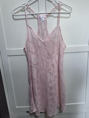 Flora by Flora Nikrooz Lingerie Chemise Slip Dress Light Pink Floral Large